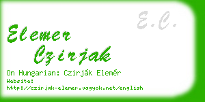 elemer czirjak business card