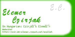 elemer czirjak business card
